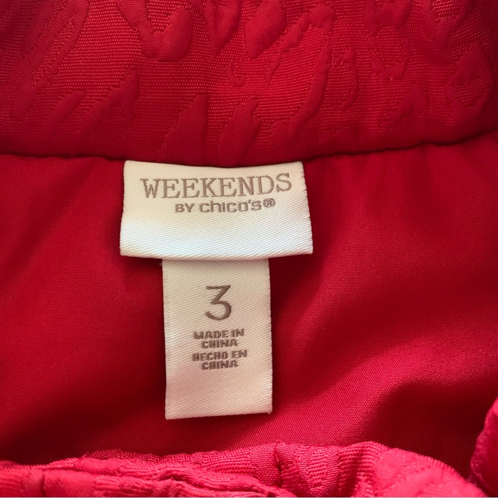 Chico’s Weekends Red Quilted Vest with Snap Buttons Size 16 - Picture 3 of 13